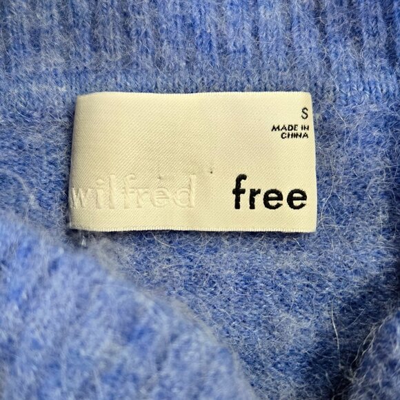 Wilfred Free Alpaca Merino Wool Blend Blue Cowl Neck Mini Sweater Dress Tunic - Picture 7 of 8